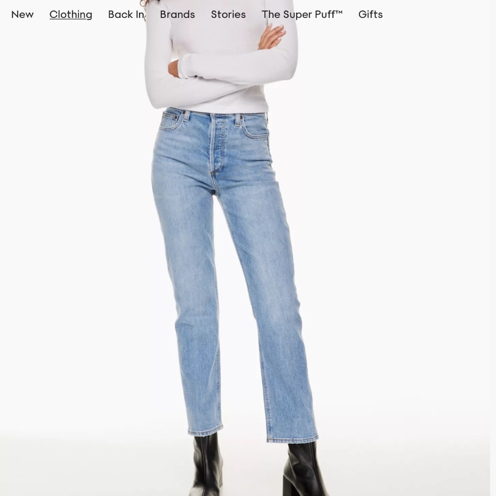 Aritzia Denim Forum Arlo High Rise Straight Jeans 23